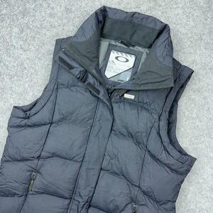 VTG Oakley‎ Vest Mens Large Black Icon Down Puffer Quilted Tech Gorp Outdoor Y2K